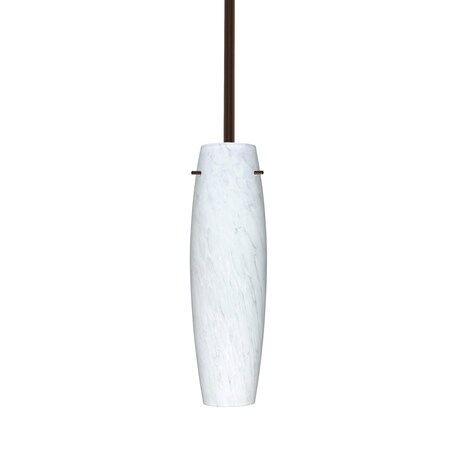 Besa Lighting Tu Tu Stem Pendant, Amber Cloud, Satin Nickel Finish, 1x40W Incandescent 1TT-412119-BR